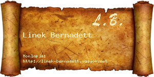 Linek Bernadett névjegykártya