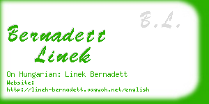 bernadett linek business card